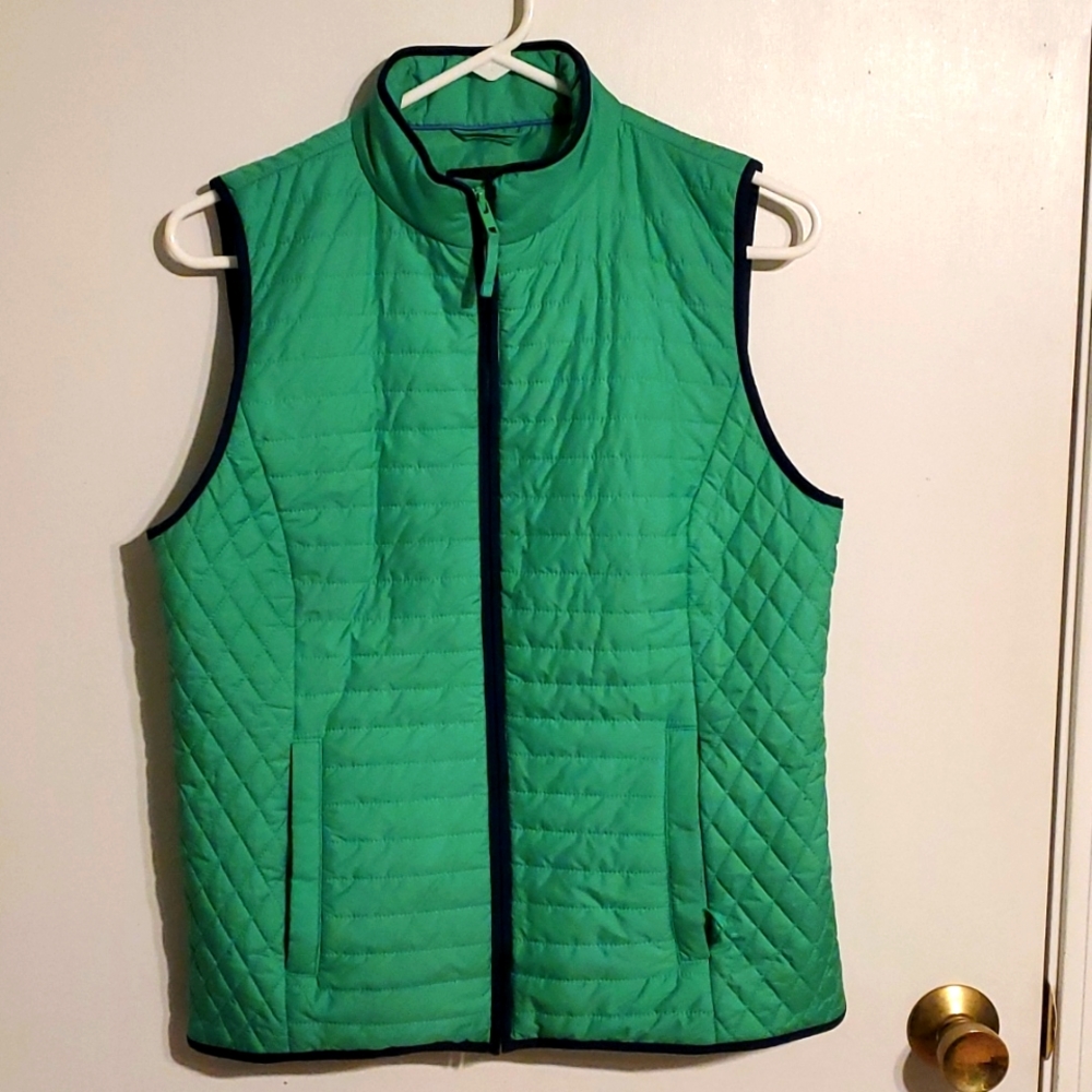 Talbots women's S green puffer vest